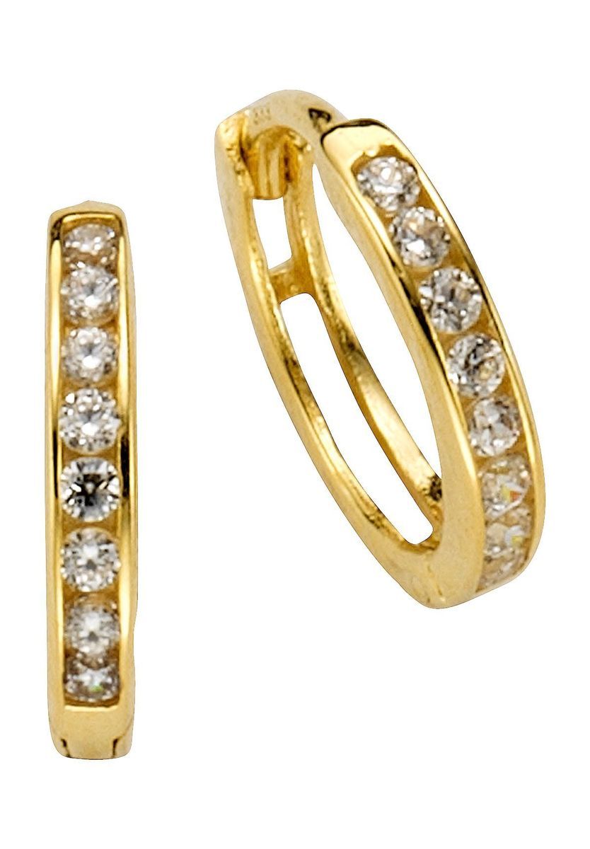 Goldene Creolen mit Zirkonia