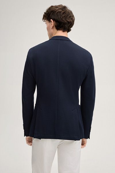 Jersey-Sakko Hoverest in Navy strukturiert