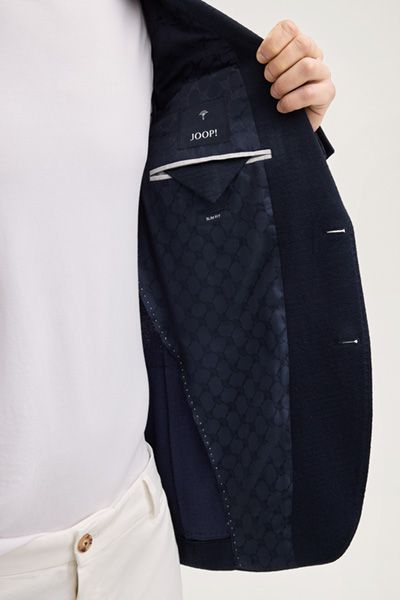 Jersey-Sakko Hoverest in Navy strukturiert