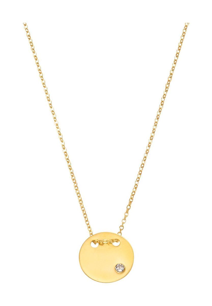 Goldene Halskette mit runder Zirkonia-Anhänger