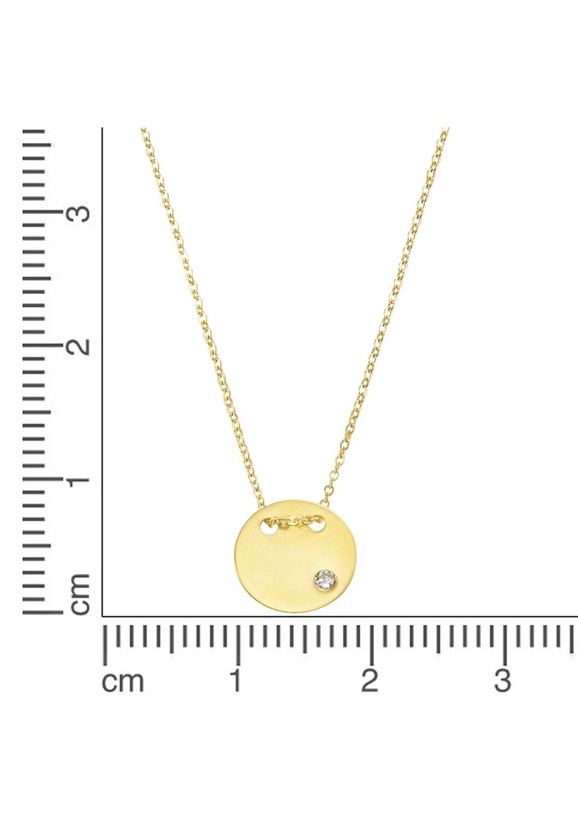 Goldene Halskette mit runder Zirkonia-Anhänger