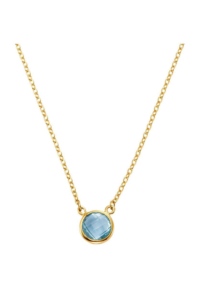 Goldkette mit blauem Topas Anhänger