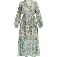 IZIA Maxi Langarmkleid Damen Dschungel Druck
