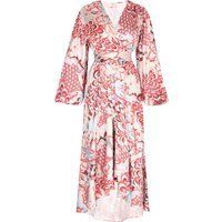Maxi-Wickelkleid mit Blumendruck