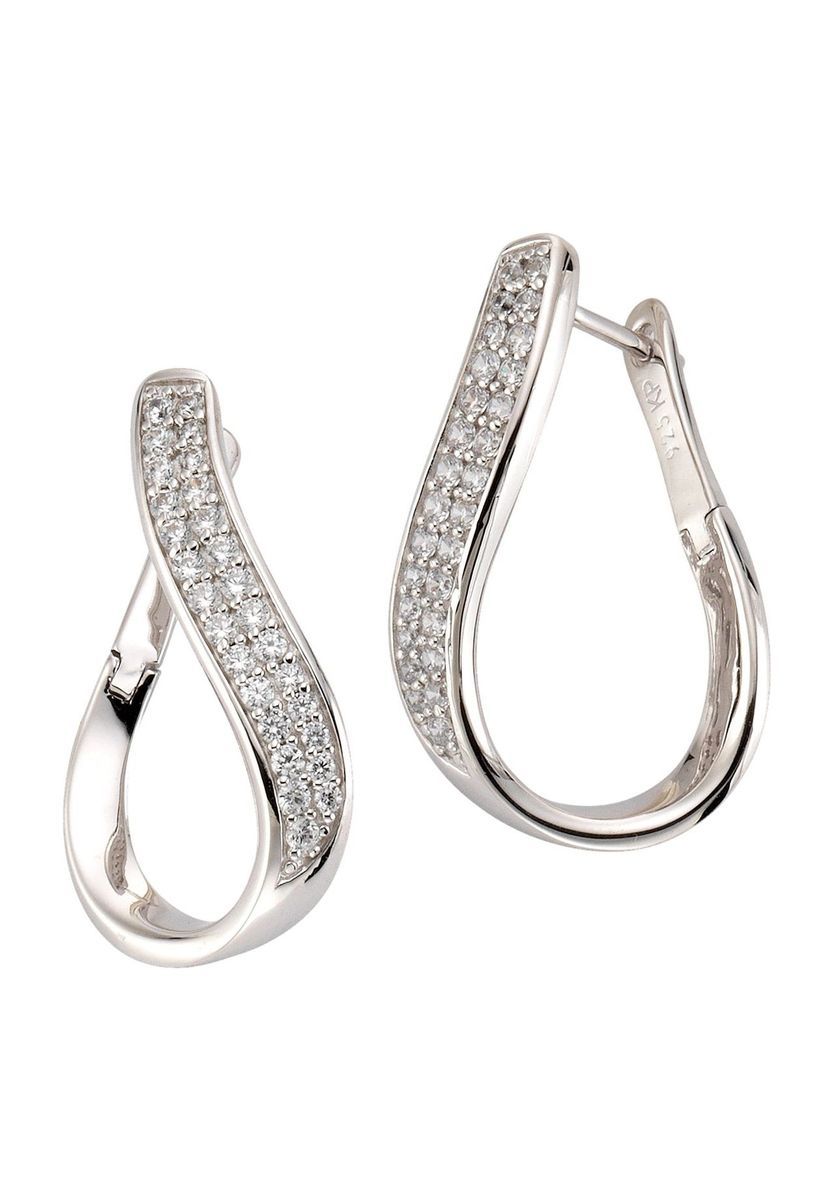 Sterling Silber Zirkonia Tropfen Ohrringe