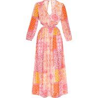 IZIA Kleid Frauen orange mehrfarbig
