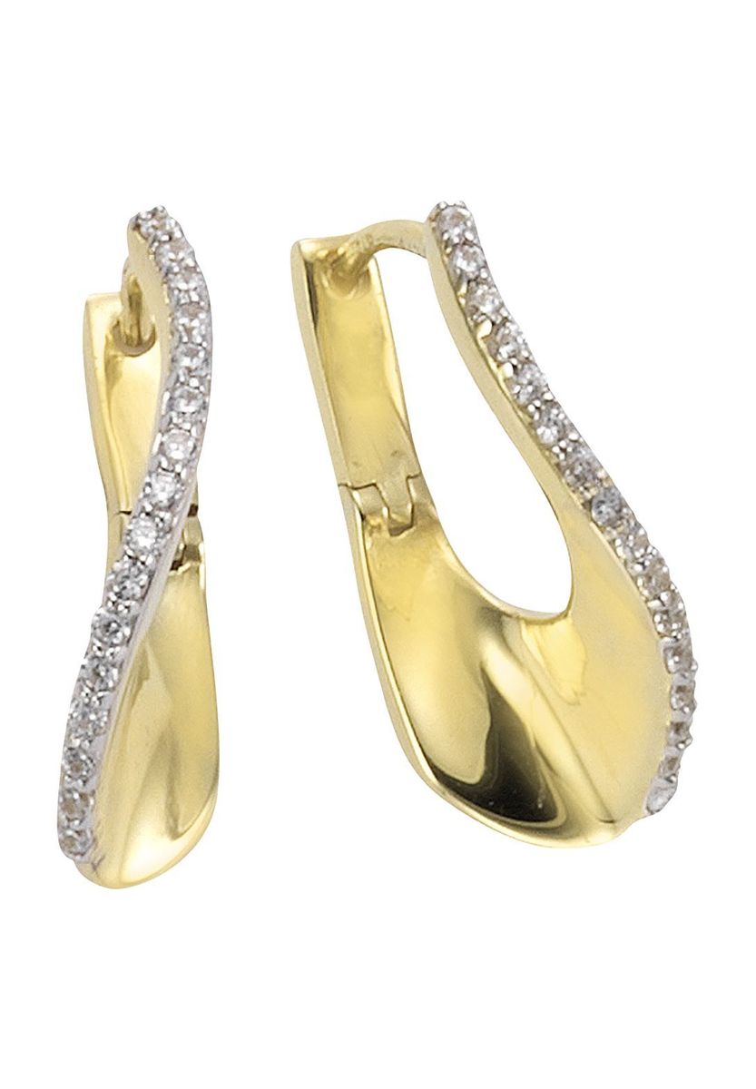 Elegante Goldcreolen mit Zirkonia