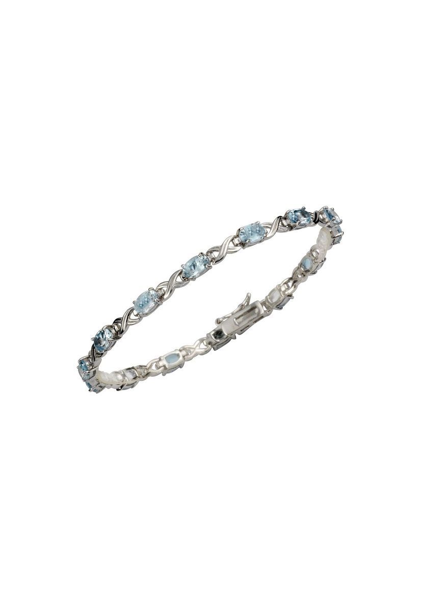 Blautopas Sterling Silber Armband