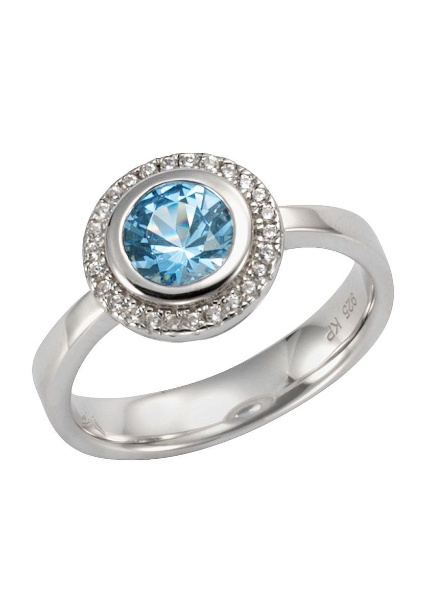 Blautopas Runder Silberring