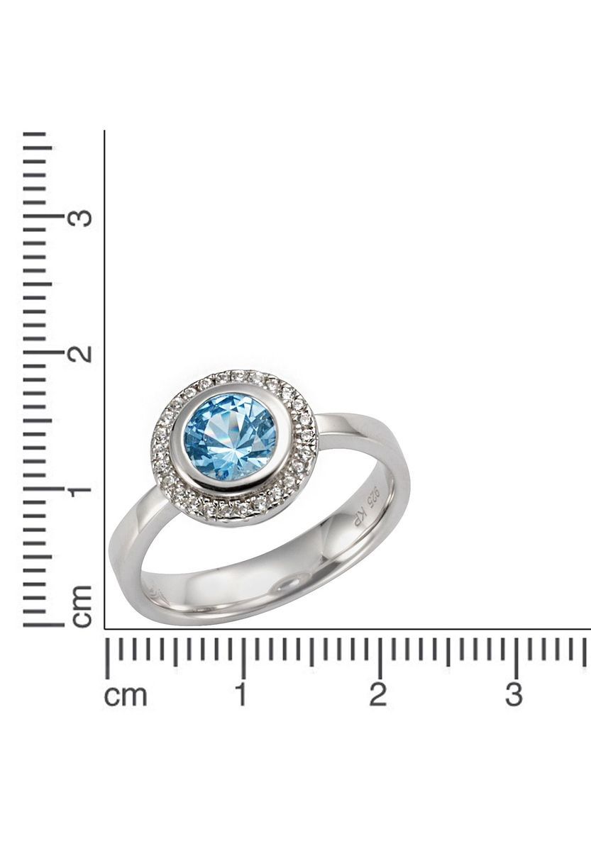 Blautopas Runder Silberring