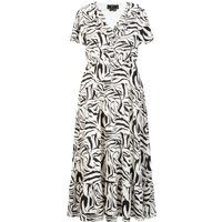 Midikleid mit Zebra-Print und Rüschen