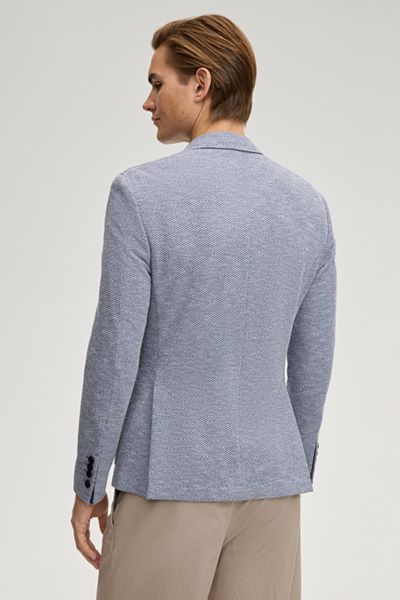 Jersey-Sakko Hoverest in Hellblau strukturiert