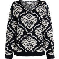 Gemusterter Strickpullover mit V-Ausschnitt