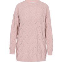 Strickpullover mit Rautenmuster in Rosa