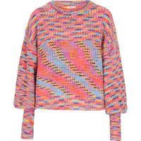 Mehrfarbiger Strickpullover mit Streifen