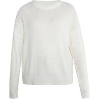 Gestreifter Grobstrickpullover mit V-Ausschnitt