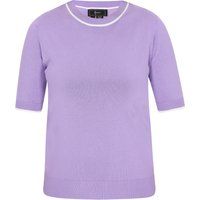 Lavendelfarbener Strickpullover mit V-Ausschnitt