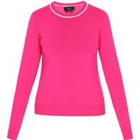 Klassischer pinkfarbener Rundhals-Pullover