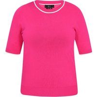 Klassischer pinkfarbener Rundhals-Pullover
