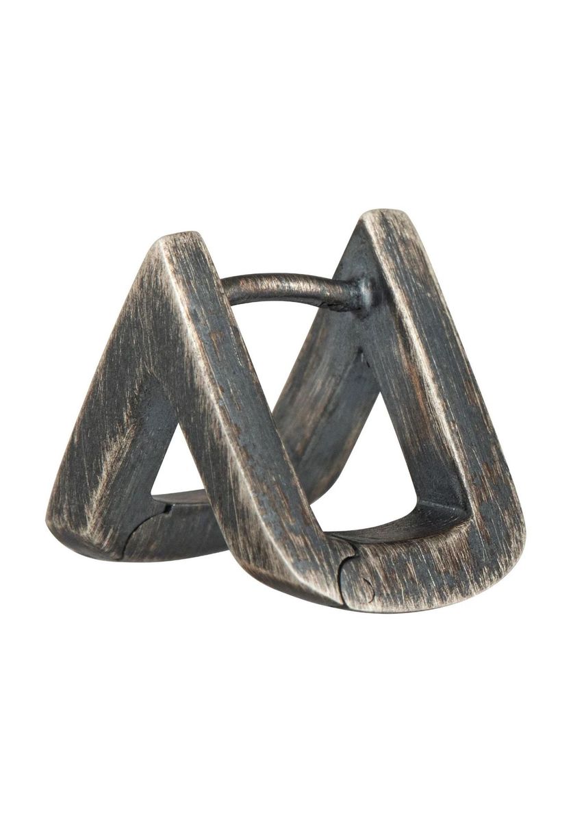 Oxidierter Silber Geometrischer Herren-Ohrring