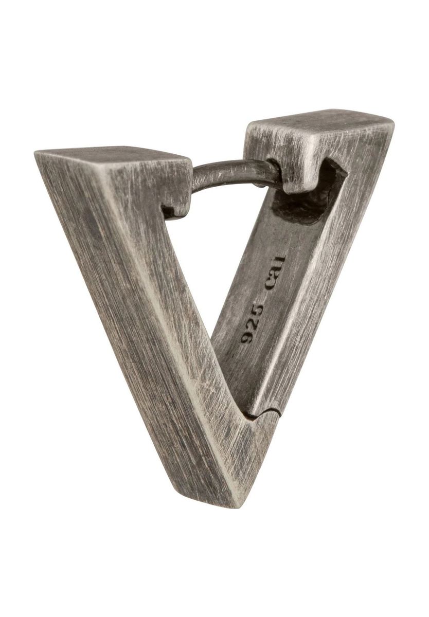 Oxidierter Silber Dreieck Einzel Ohrring