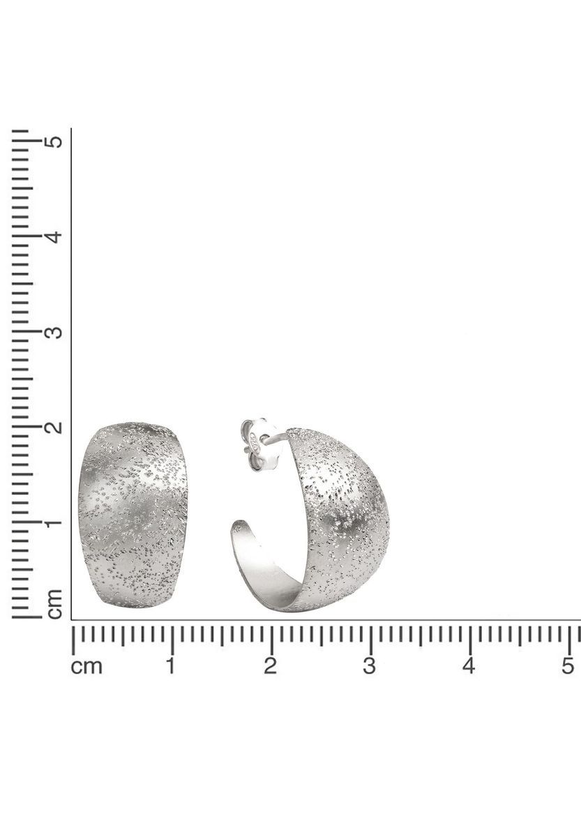 Strukturierte Sterling Silber Creolen Ohrringe