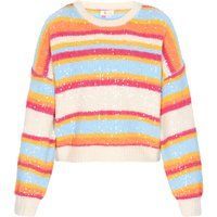 IZIA Pullover Frauen cremeweiß mehrfarbig