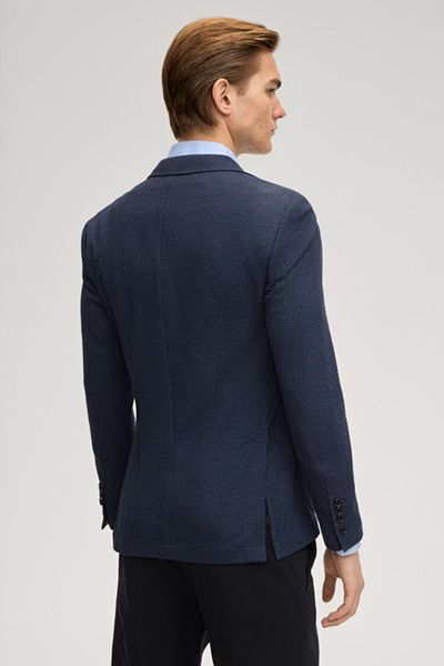 Jersey-Sakko Hoverest in Navy strukturiert