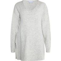 Locker geschnittener Strickpullover mit V-Ausschnitt