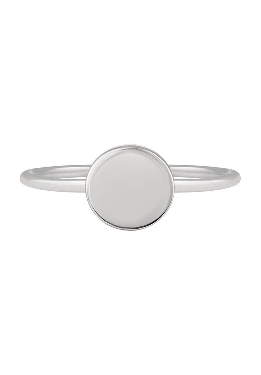 Minimalistischer runder Siegelring in Silber
