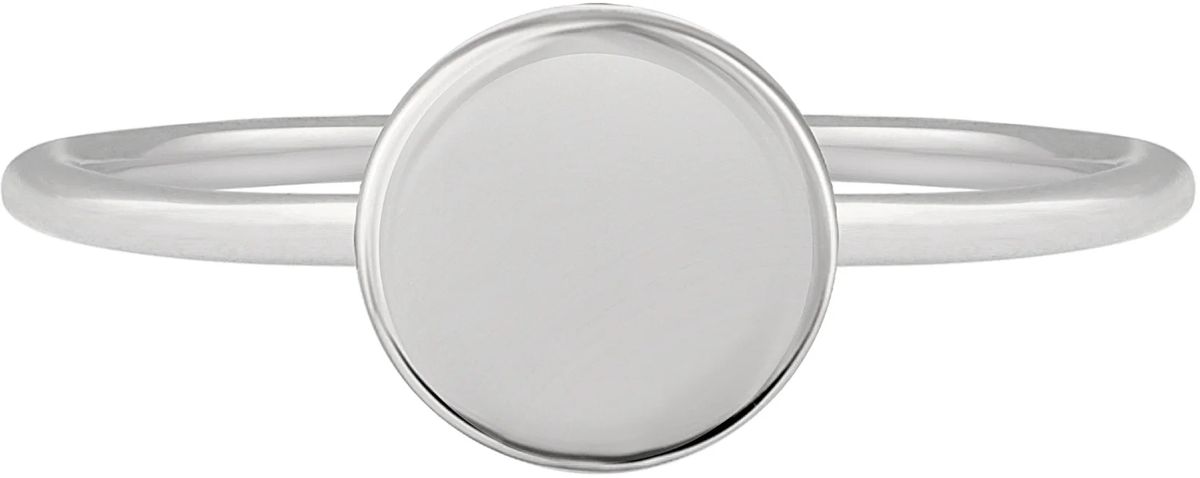 Minimalistischer runder Siegelring in Silber