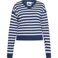 Gestreifter Strickpullover mit Rundhalsausschnitt
