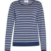 Gestreifter Strickpullover mit Rundhalsausschnitt