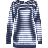 Gestreifter Strickpullover mit Rundhalsausschnitt