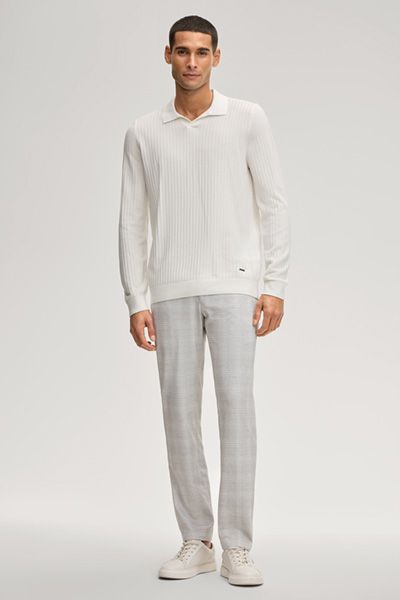 JOOP! Beige karierte Joggpants Sake Baumwollmischung Kordelzugbund