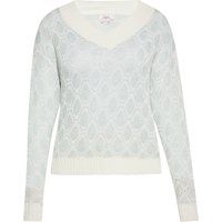 Eleganter gemusterter Strickpullover mit V-Ausschnitt