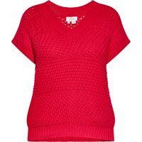 Strukturierter Strickpullover mit kurzen Ärmeln
