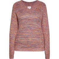 Multicolor Strickpullover mit V-Ausschnitt und Textur