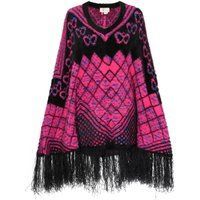 IZIA Poncho Frauen schwarz mehrfarbig