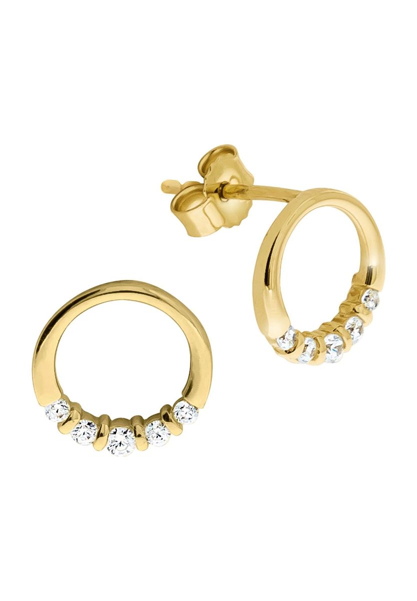 Goldene Kreis Ohrstecker mit Zirkonia