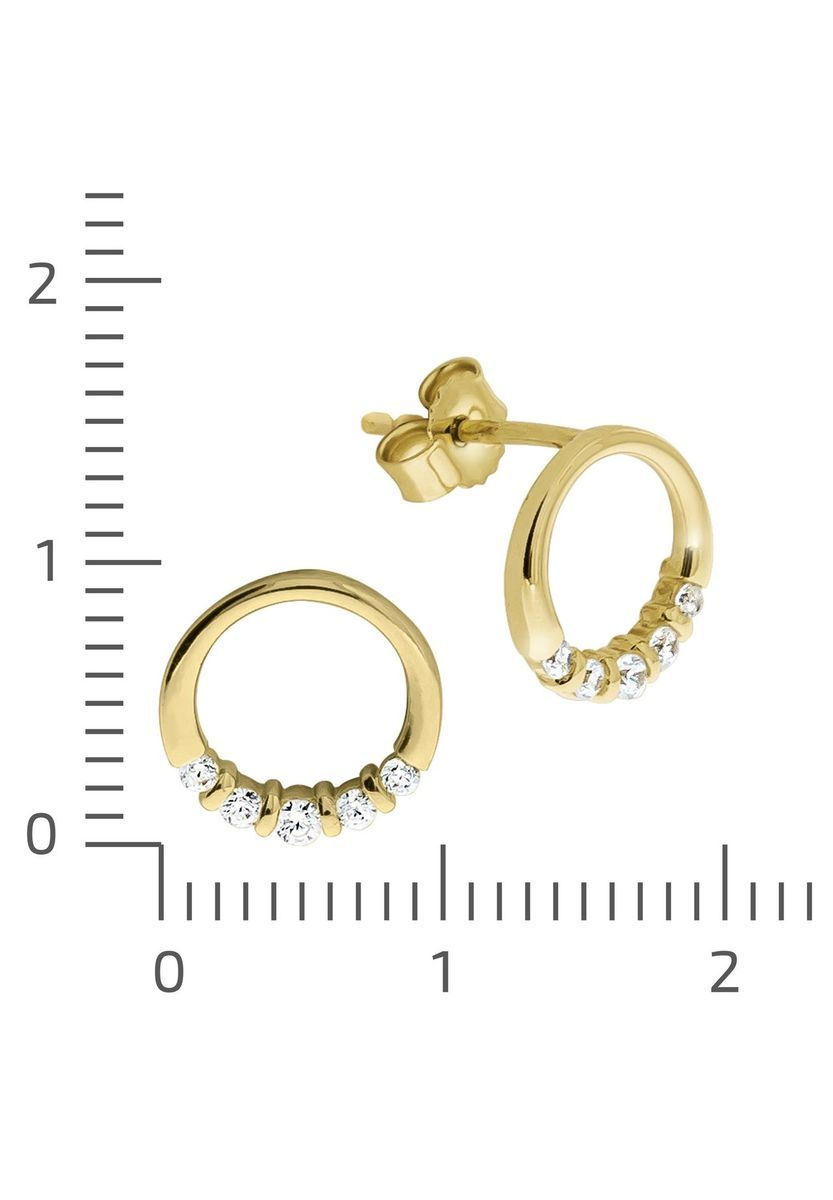 Goldene Kreis Ohrstecker mit Zirkonia