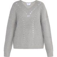 Grobstrick V-Ausschnitt Pullover