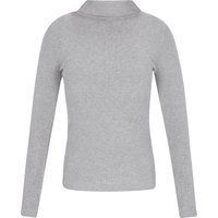 Gerippter Strickpullover mit Stehkragen