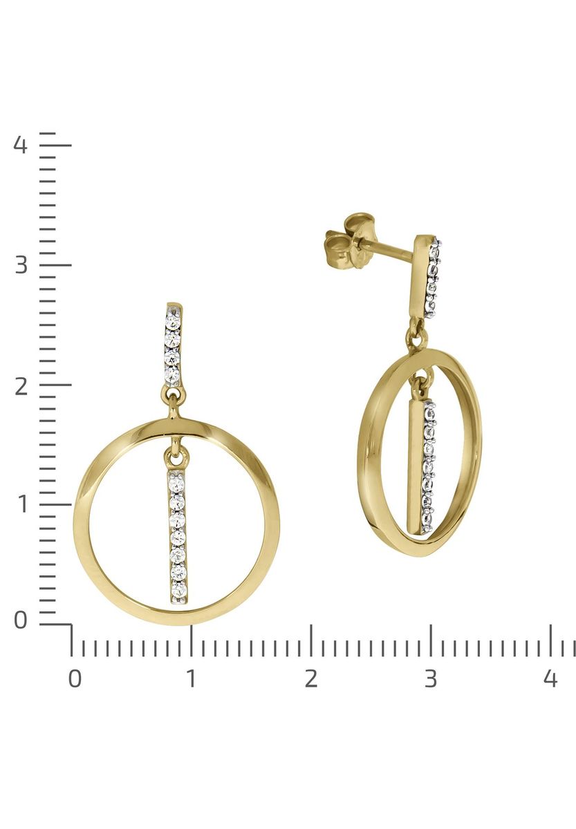 Goldfarbene Kreis-Ohrhänger Set