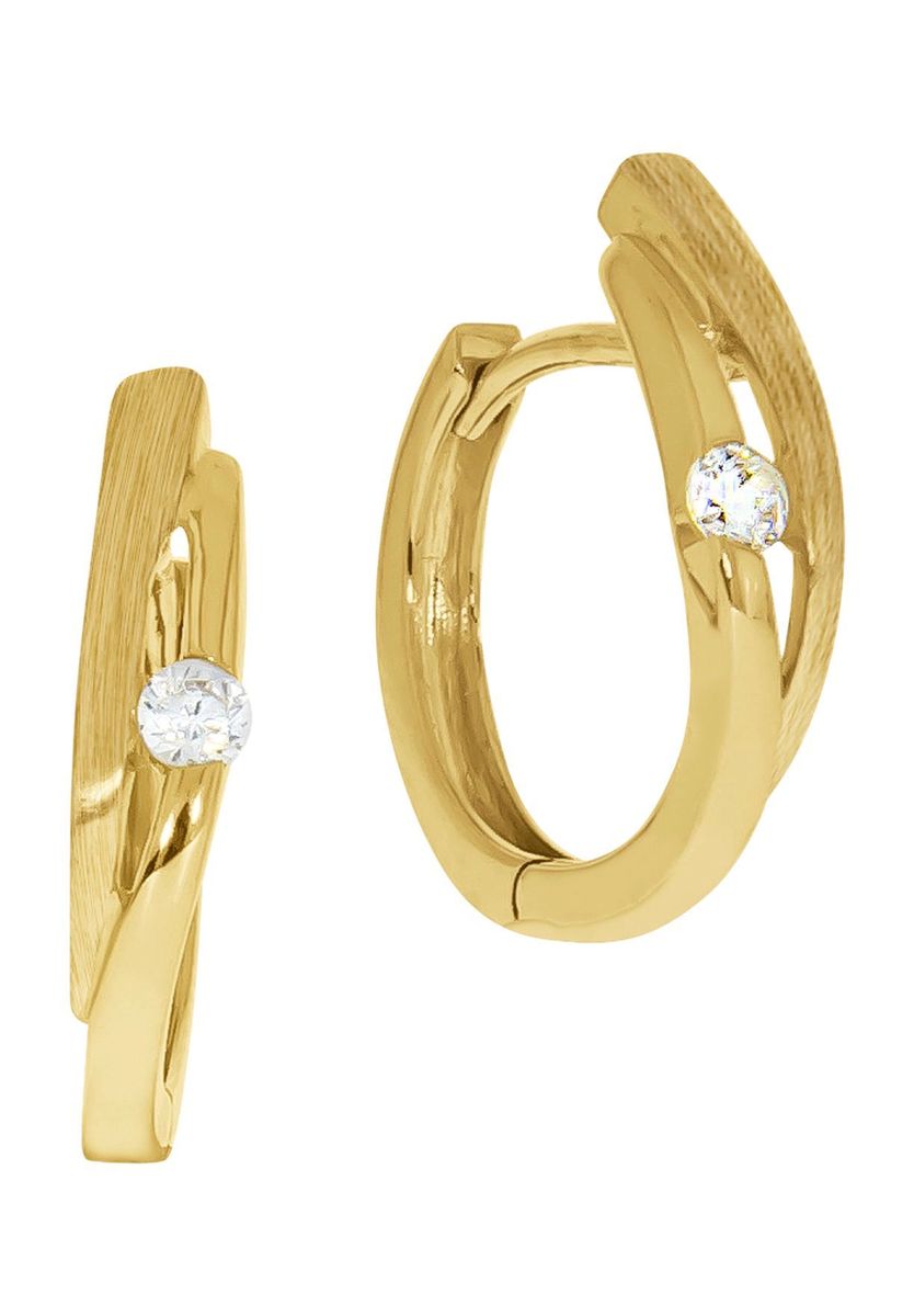 Goldene Creolen mit Zirkonia