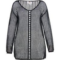Strickjacke mit offenem Strickmuster und langen Ärmeln