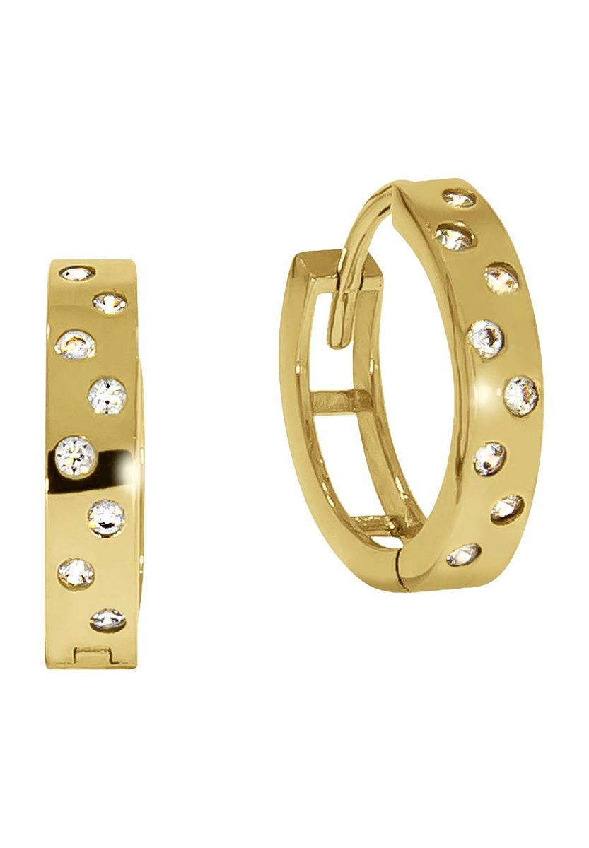 Goldene Creolen mit Zirkonia