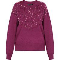 Strickpullover mit Rundhalsausschnitt und Perlen