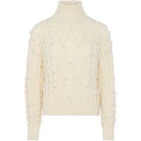 Faina Pullover mit Perlen Damen Wollweiß