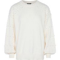 Faina Pullover mit Perlen Damen Wollweiß